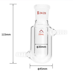 MSD 25ml High-Performance Jacketed Reaction Flask – Round Bottom Geometry, 24/29 Standard Joint