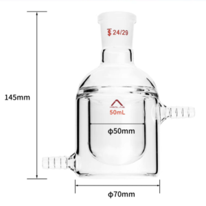MSD 50ml Stabilized Jacketed Reaction Vessel – Flat Bottom, Φ70mm Thermal Jacket, 24/29 Neck