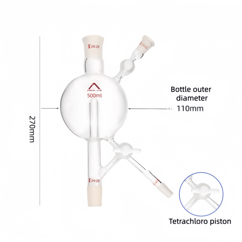 MSD 500ml Solvent Storage Head – Grease-Free PTFE Stopcock, 24/29 Joint for Anhydrous Distillation