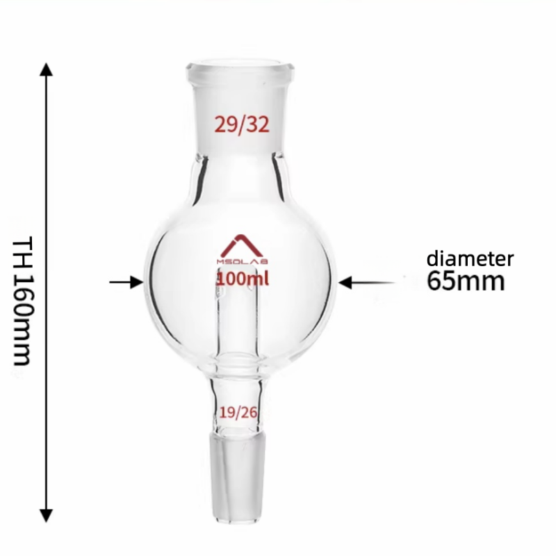 MSD 100ml Rotary Evaporator Splash Head – 29/32 Socket to 19/26 Cone