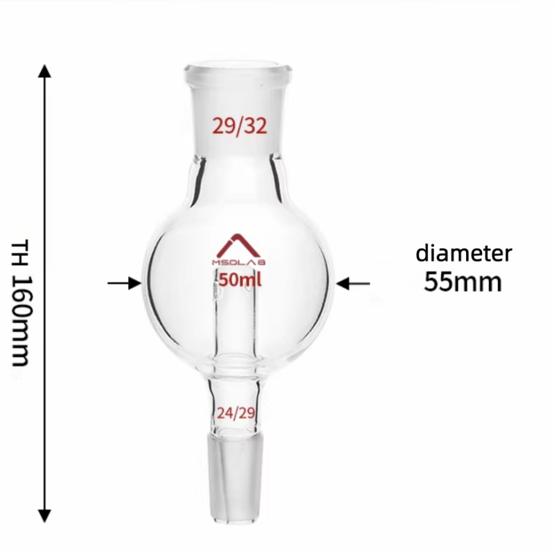 MSD Lab 50ml Rotary Evaporator Splash Head (29/32 Joint, 160mm Height)