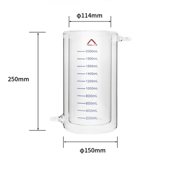 MSD 2000mL Double-Layer Jacketed Glass Beaker