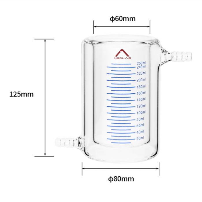 MSD 250ml Double-Layer Jacketed Glass Beaker