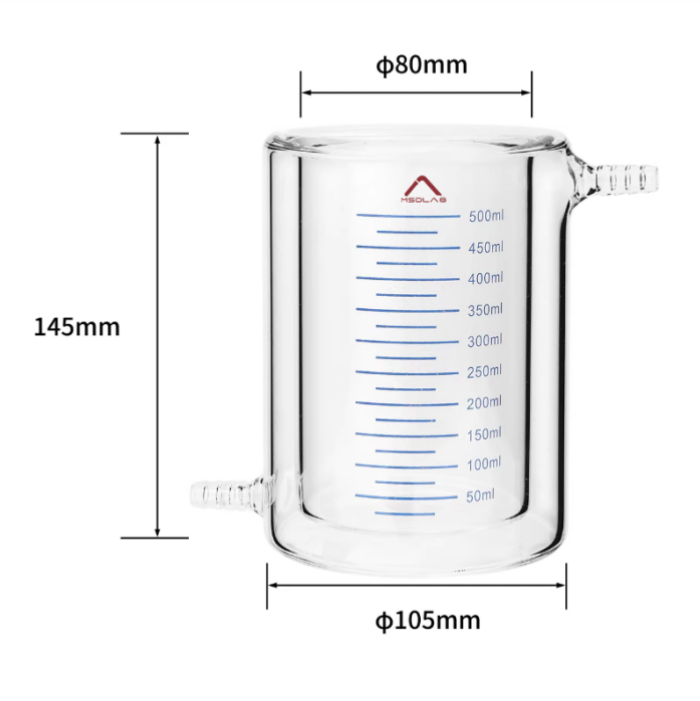 MSD 500ml Double-Layer Jacketed Glass Beaker