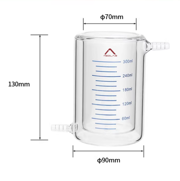 MSD Professional 300ml Jacketed Glass Beaker (Double-Layer)