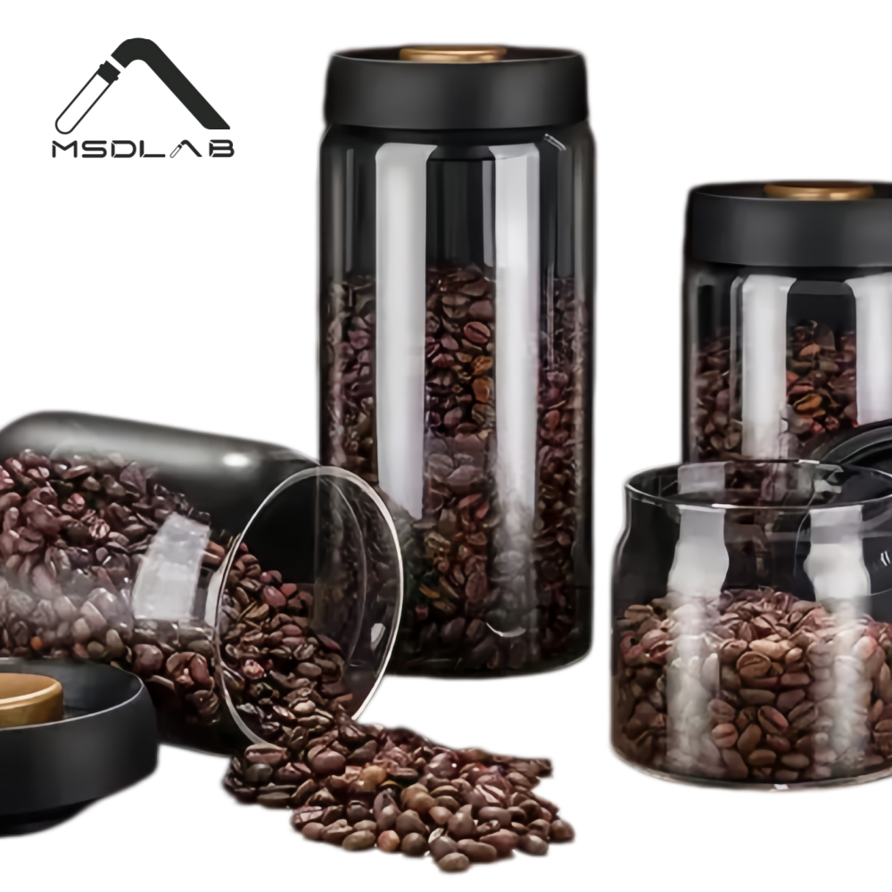 MSD Stackable 1000ml Glass Food Canister | Airtight Kitchen Jar for Coffee, Flour & Pasta