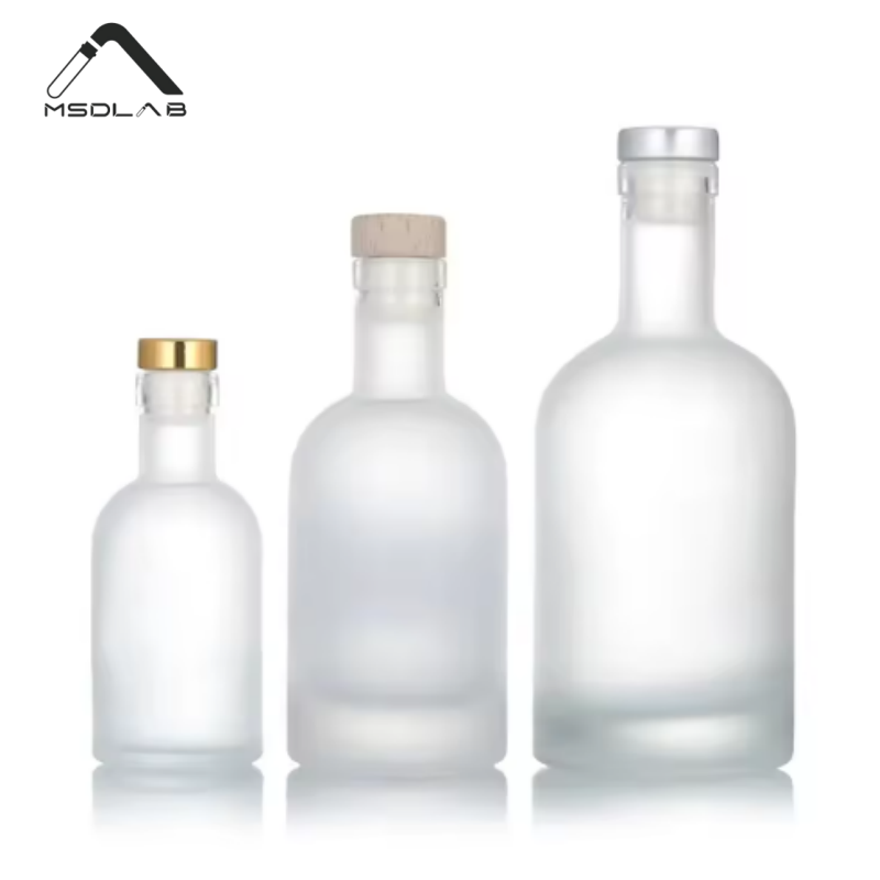 MSD Wholesale 1000ml Frosted Glass Juice Bottle | Large Boston Round Bottle for Cold Brew & Kombucha