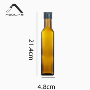 MSD Premium 250ml Amber Marasca Oil Bottle | Square Glass Bottle for Olive Oil & Vinegar