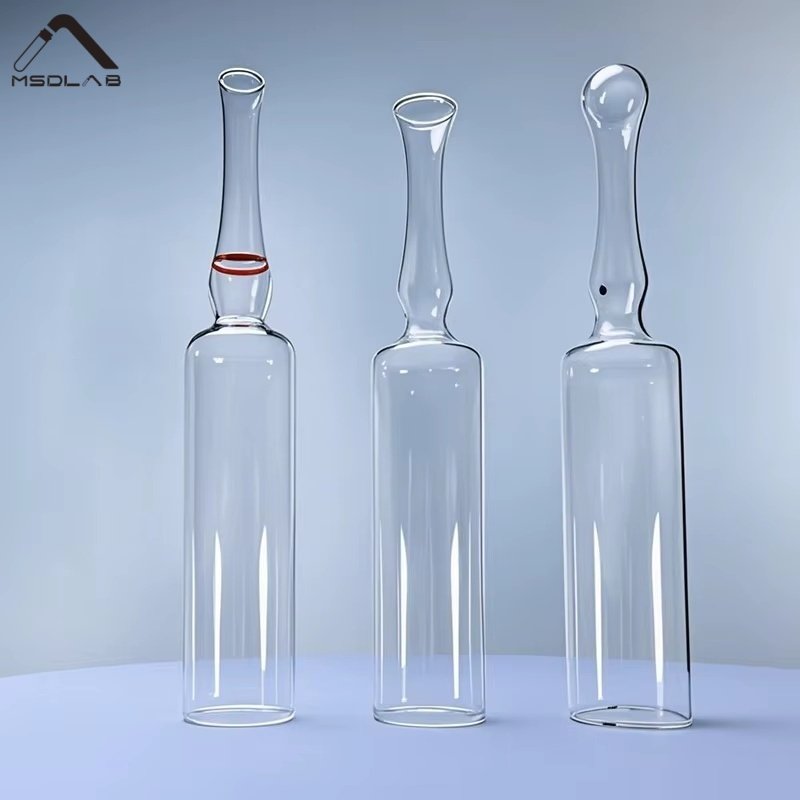 MSD ISO Standard Form C Glass Ampoules | High-Quality Borosilicate Glass Vials for Pharmaceutical & Cosmetic Use