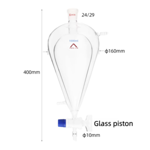 MSD 1000ml Jacketed Pear-Shaped Separatory Funnel with Glass Stopcock