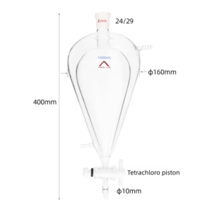 MSD 1000ml Jacketed Pear-Shaped Separatory Funnel with PTFE Stopcock