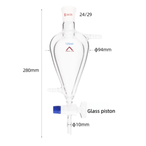 NSD Jacketed Pear-Shaped Separating Funnel, 125ml with 24/29 Ground Joint & Glass Stopcock