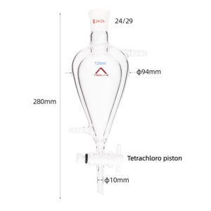 MSD 125ml Jacketed Pear-Shaped Separating Funnel with PTFE Stopcock