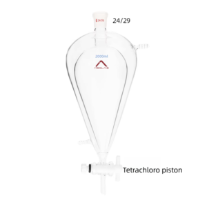 MSD 2000ml Jacketed Separatory Funnel, Pear-Shaped with 24/29 Joint,PTFE/Tetrachloro Stopcock