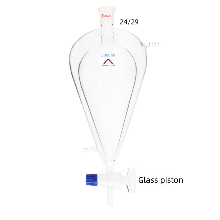 MSD Jacketed Pear-Shaped Separatory Funnel-3000ml with Glass Stopcock