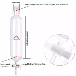 Fritted Glass Chromatography Column with 24/29 Socket - High-Efficiency Lab Purification