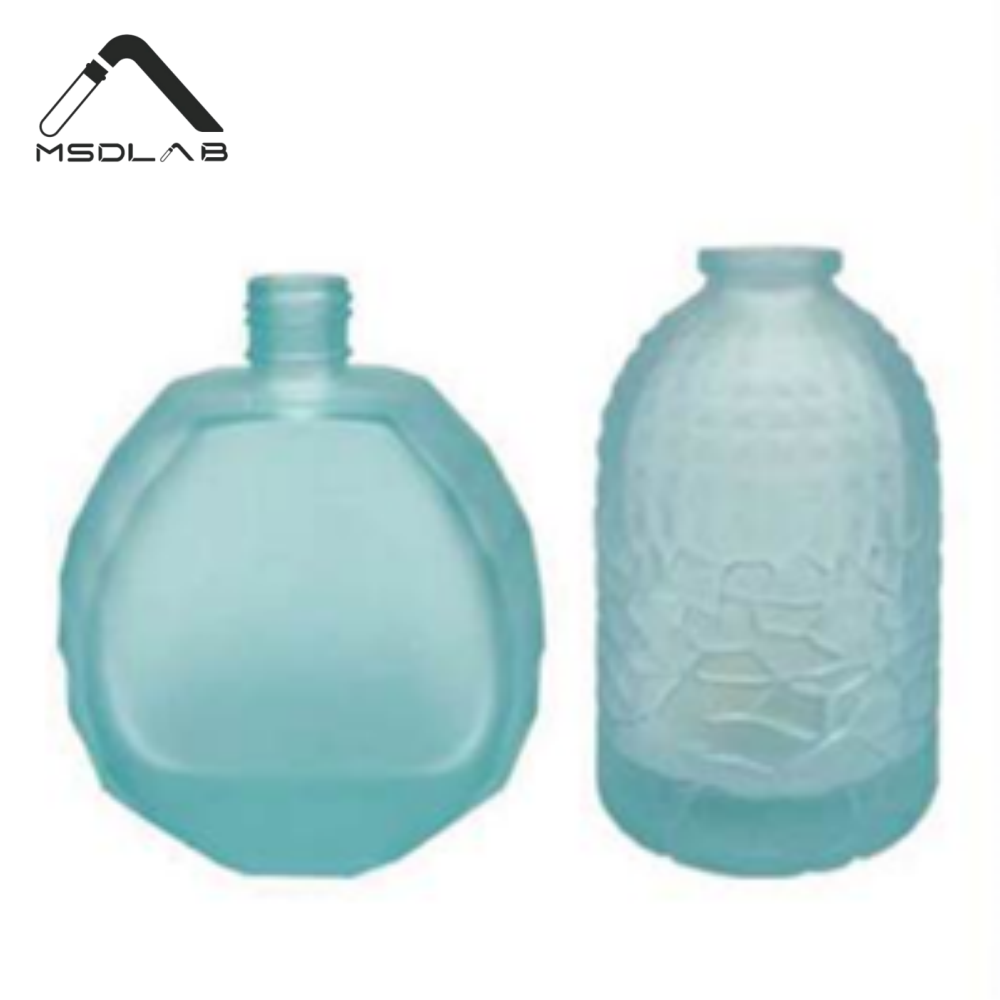 MSD 50ml Blue Frosted Glass Diffuser Bottle – Unique Geometric Jar