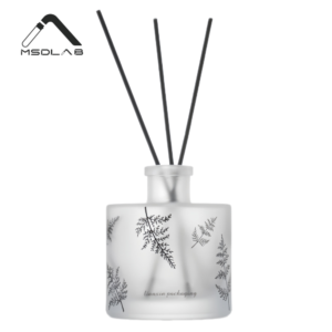 MSD 90ml Frosted Glass Reed Diffuser Bottle – Botanical Leaf Print