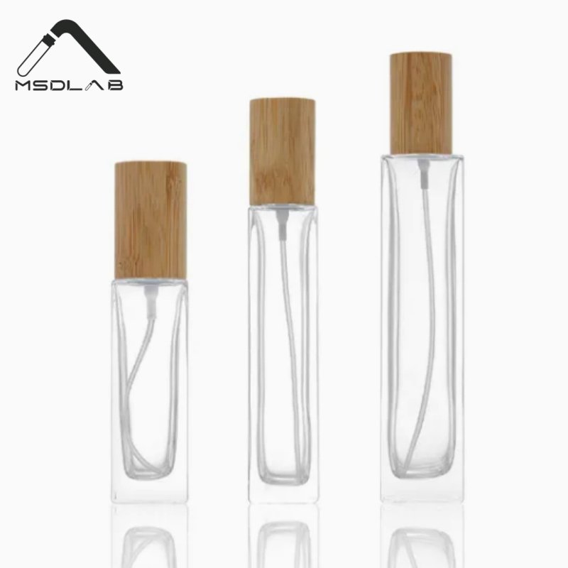 MSD 30ml Slim Glass Perfume Bottle – Portable Spray Jar with Wood Cap