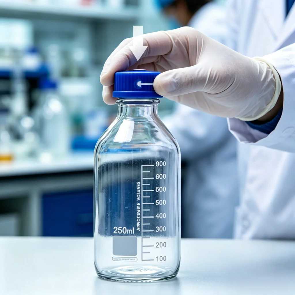 correct-usage-method-of-gl45-blue-cap-threaded-bottle